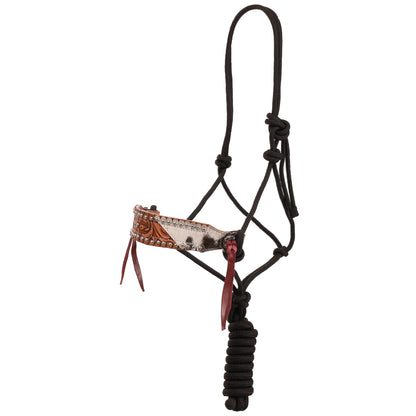 Cowpuncher Dotted Cowhide Leather Nose Cowboy Knot Halter