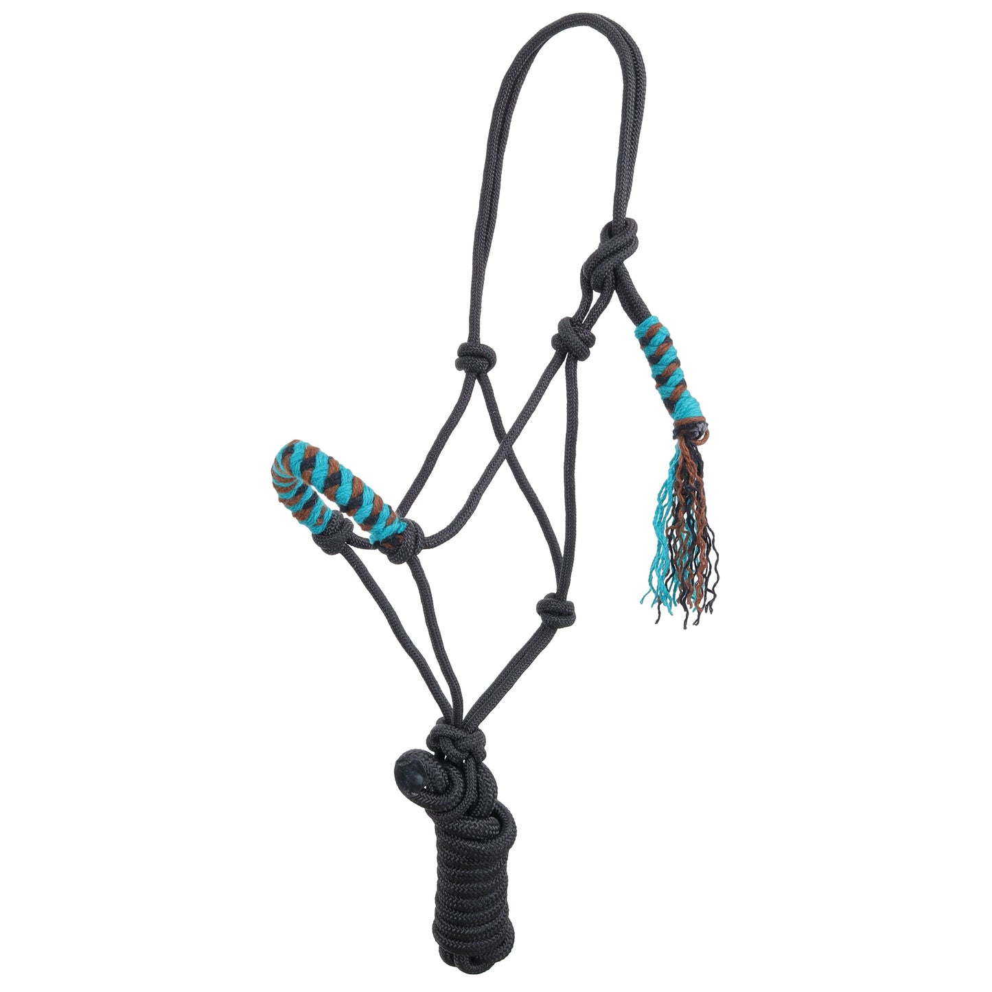 Showman Tealwood Mohair Wool Nose Cowboy Knot Halter with Lead