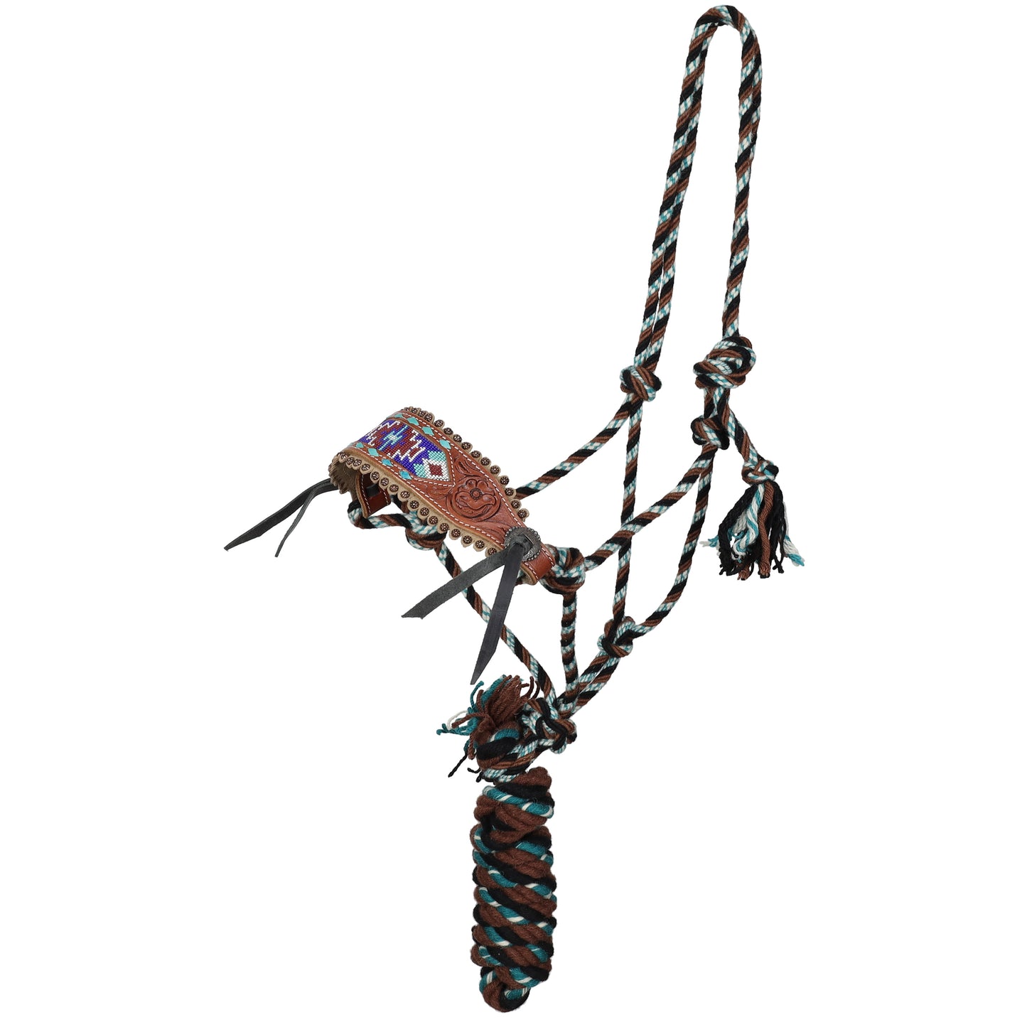 Southwest Flair Mohair Cowboy Knot Rope Halter with Lead
