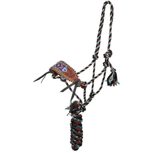 Southwest Flair Mohair Cowboy Knot Rope Halter with Lead