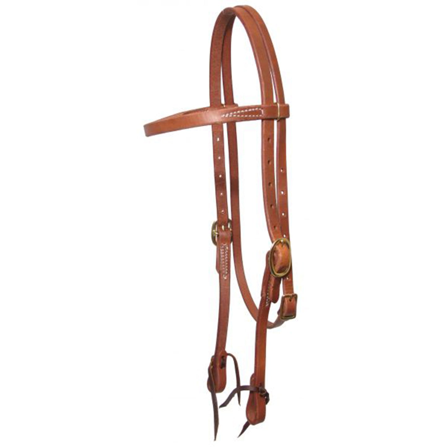 Showman Medium Oil Harness Leather Browband Headstall w. Brass Hardware
