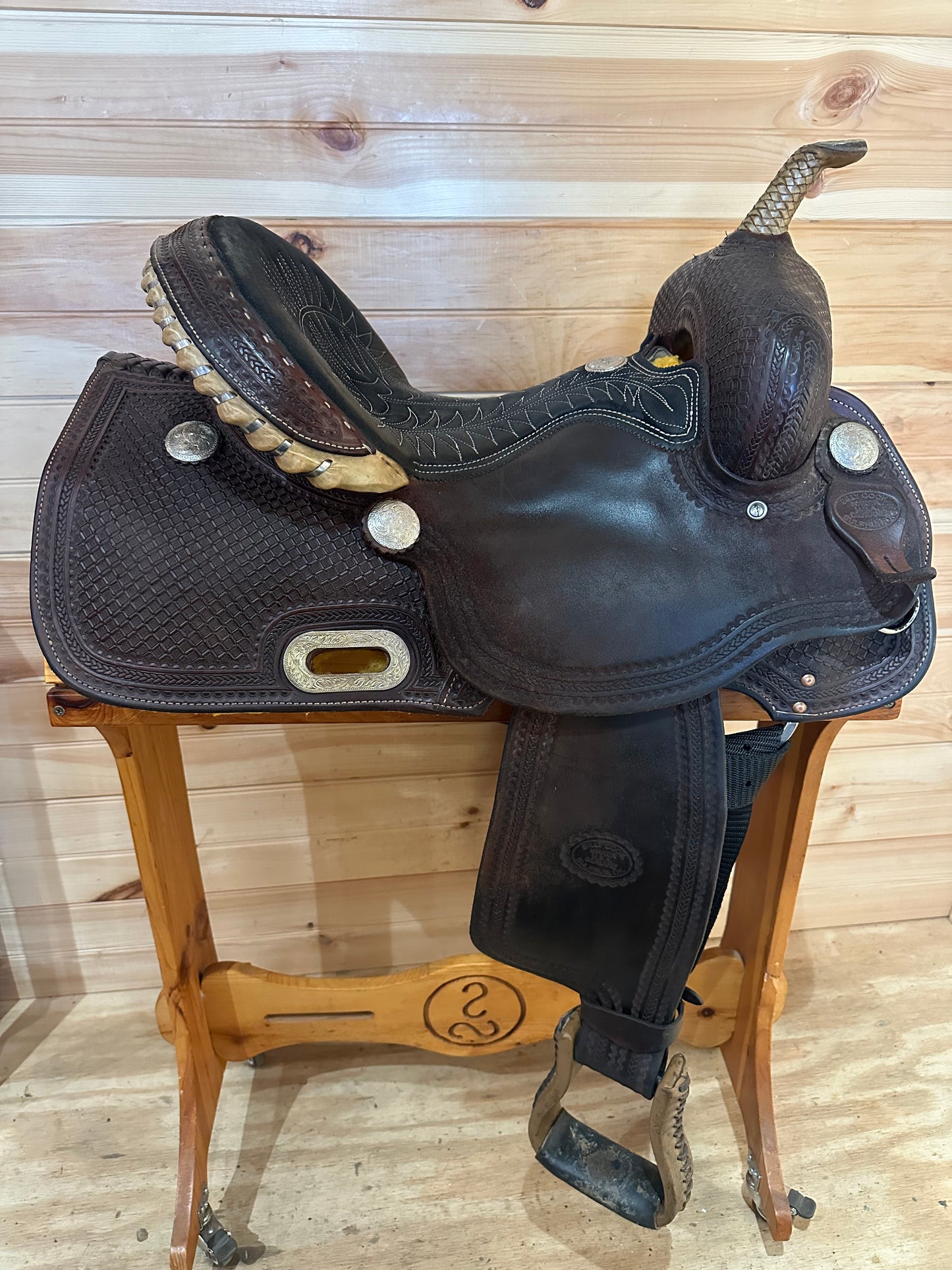 15” Billy Cook Maker Half Breed Waffle Barrel Racing Saddle Model 1907 Sulphur OK