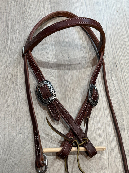 Jeremiah Watt Browband Quick Change Headstall– Premium Amish Leather by Spur Creek Tack