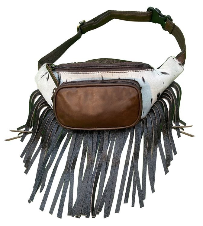 Klassy Cowgirl Genuine Leather Hair on Cowhide Fringe Fanny Pack
