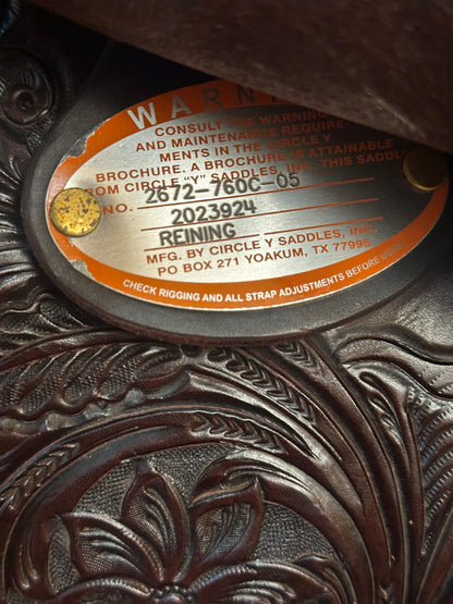 16” Circle Y Ohio Reiner Western Reining Saddle Model 2672 (2023)