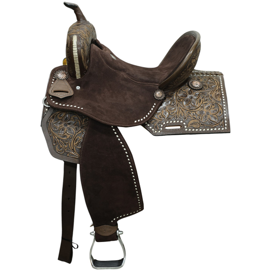 Klassy Cowgirl Antique Floral Barrel Saddle - 15 Inch - Limited Edition