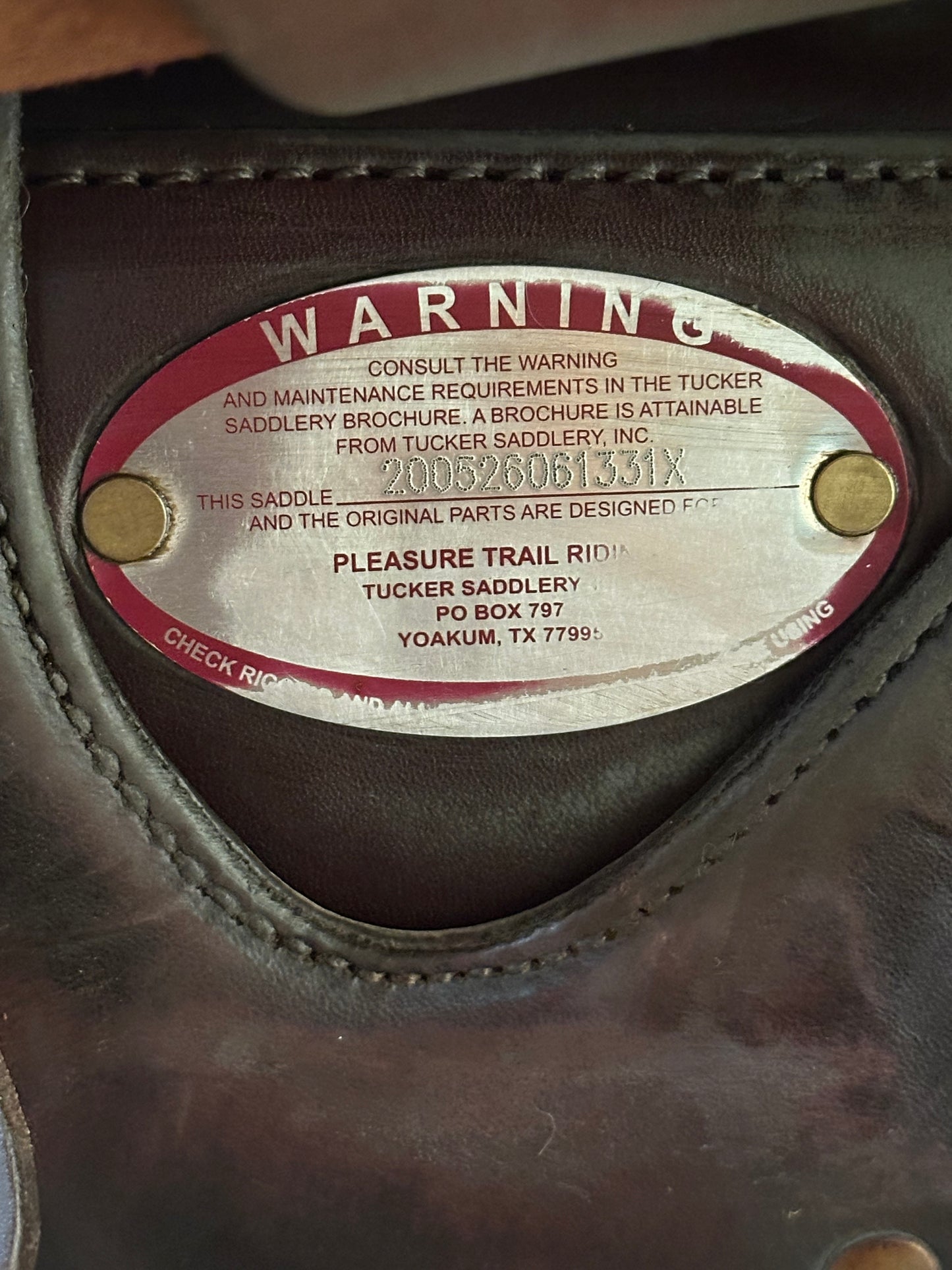 16.5” Tucker High Plains Western Trail Saddle Model 260 (XW)