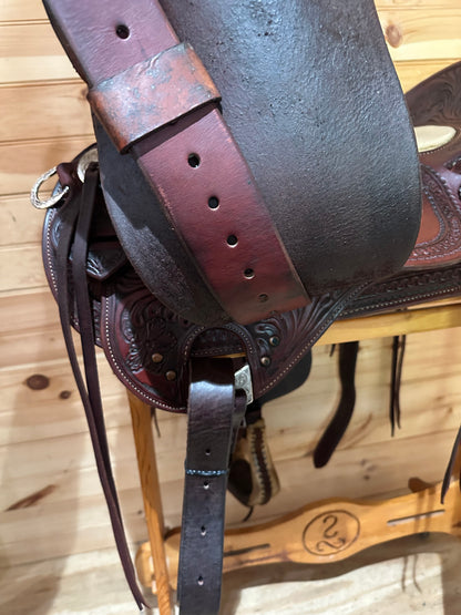 18” RW Bowman B-Light Silver Western Ranch Trail Saddle Model 9478