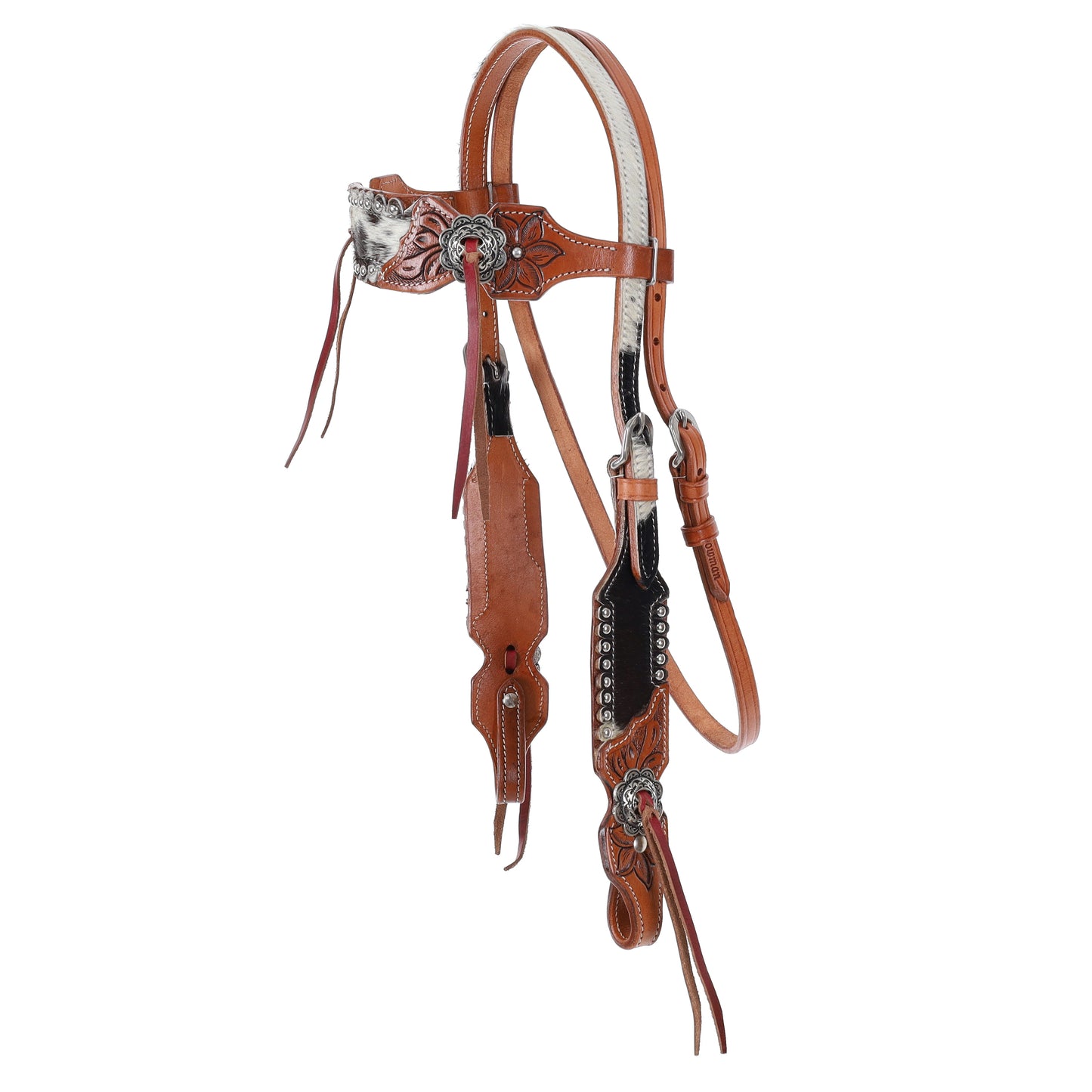 Showman Leather Lily Browband Headstall, Breast Collar, Reins Tack Set