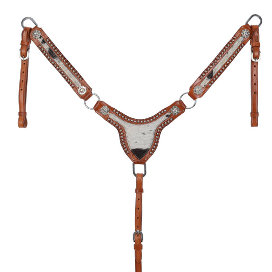 Cowhide Haven Dotted Browband Headstall and Breastcollar Tack Set