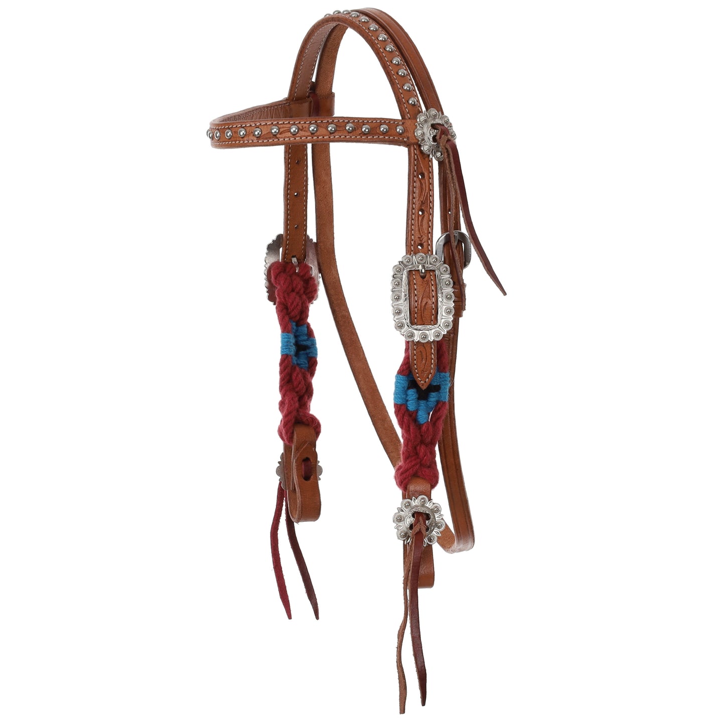 Fiery Frontier Pony Sized Mohair Browband Headstall and Breastcollar Tack Set