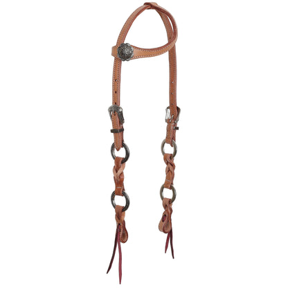 Twisted Braid Light Oil Ring One Ear Headstall and Breastcollar Tack Set