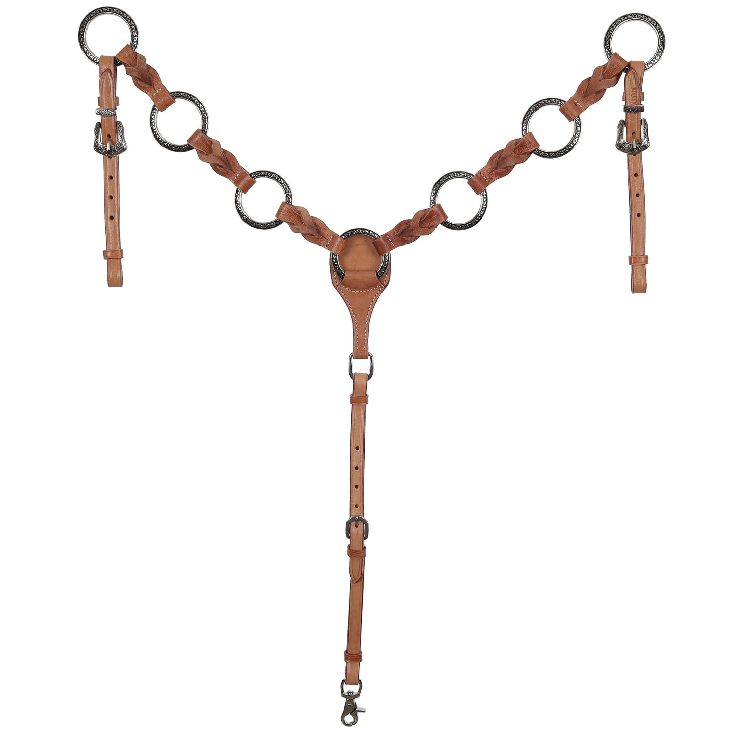 Twisted Braid Light Oil Ring One Ear Headstall and Breastcollar Tack Set