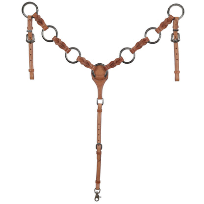 Twisted Braid Light Oil Ring One Ear Headstall and Breastcollar Tack Set