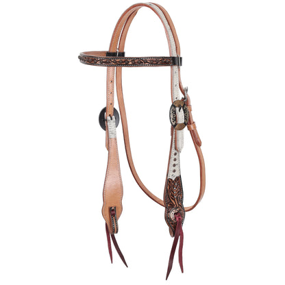 Showman Autumn Hide Browband Headstall and Breastcollar Tack Set