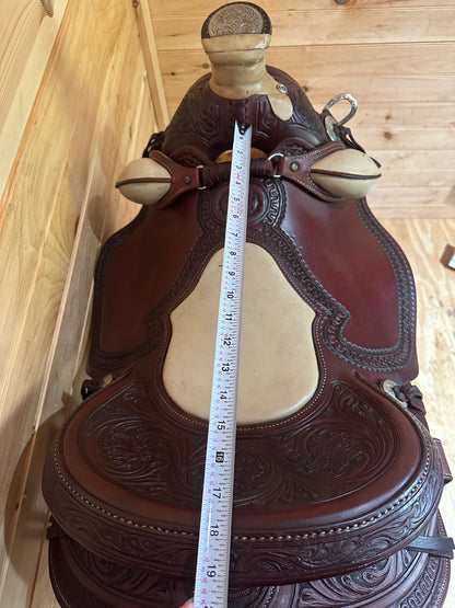 18” RW Bowman B-Light Silver Western Ranch Trail Saddle Model 9478