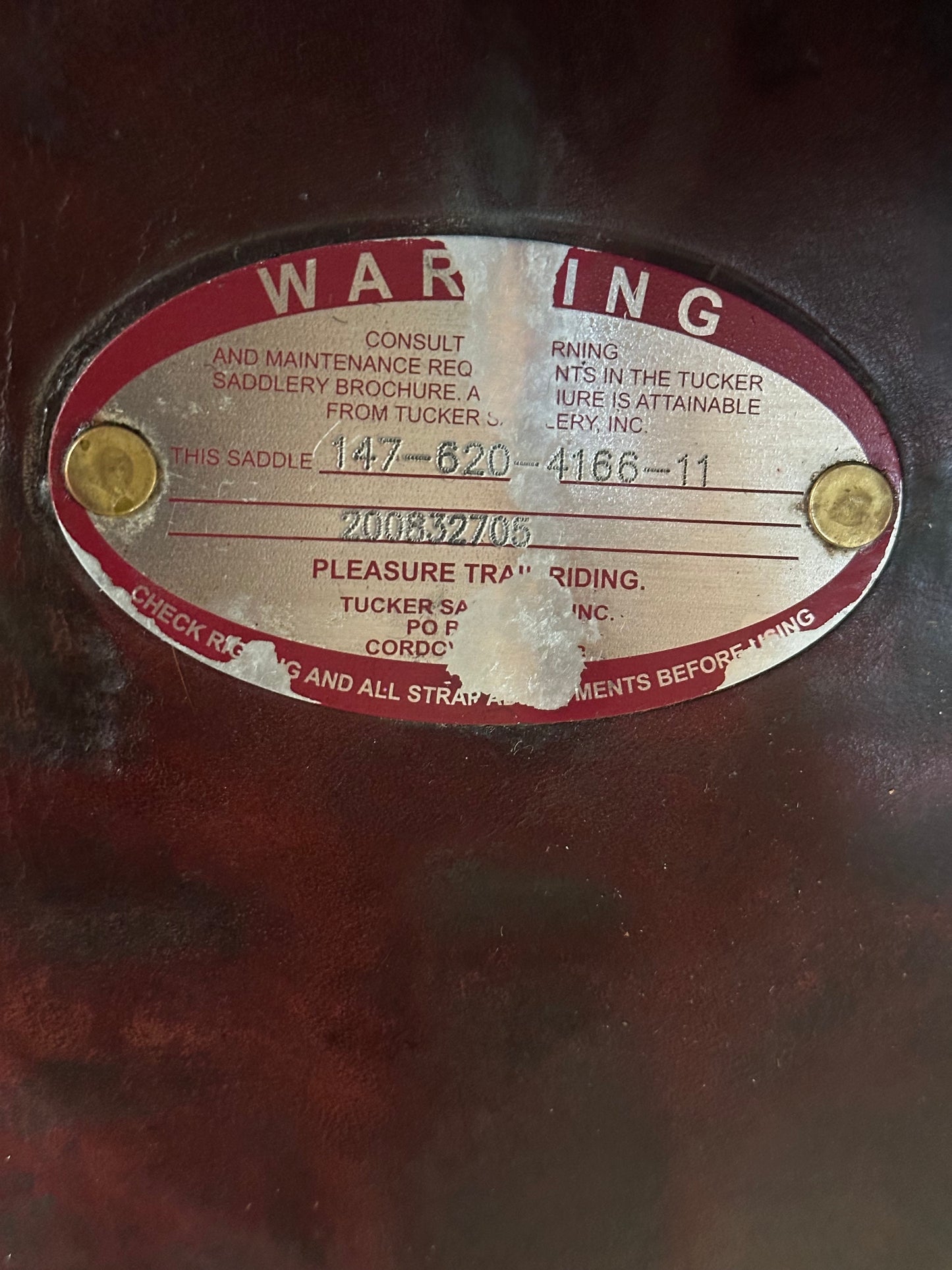 16.5” Tucker Gen II Equitation Endurance Trail Saddle Model 147