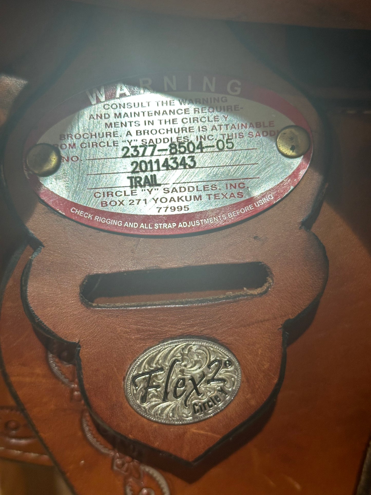 15” Circle Y Alpine Flex2 Western Trail Saddle Model 2377