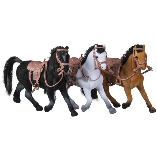 4" Flocked Horses