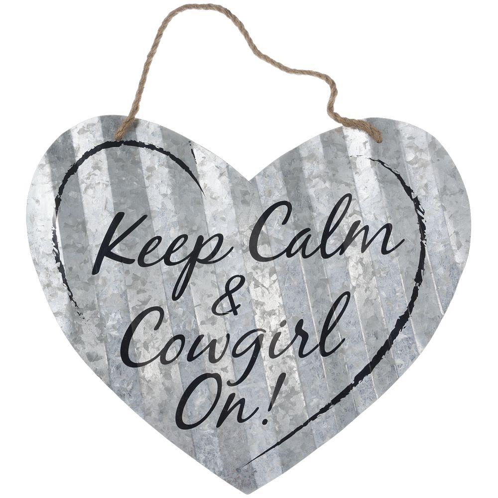 Corrugated Metal Heart Sign 20"