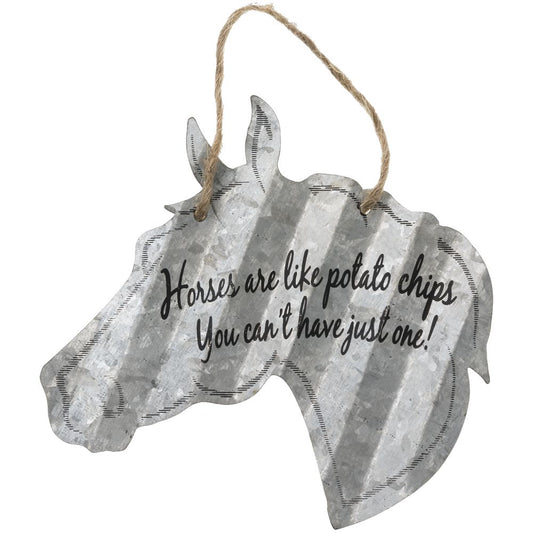 Corrugated Metal Horse Sign 5"