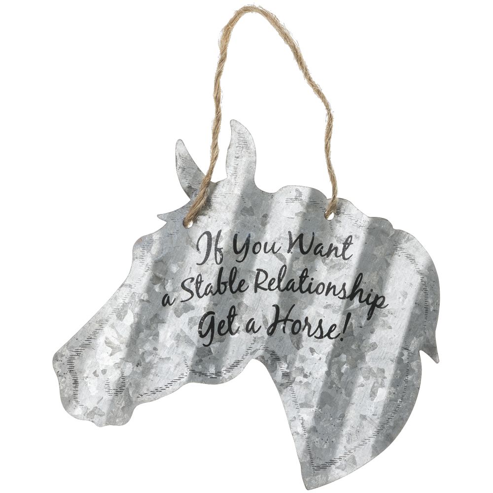 Corrugated Metal Horse Sign 5"