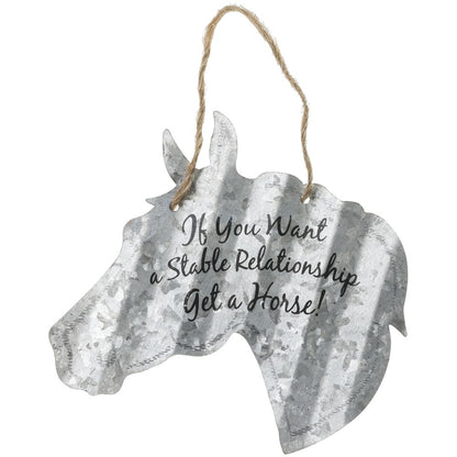 Corrugated Metal Horse Sign 5"