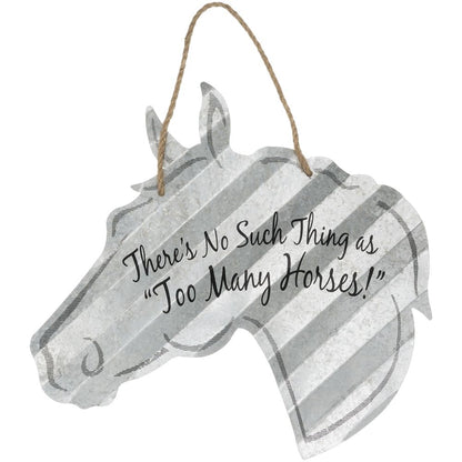 Corrugated Metal Horse Sign 20"