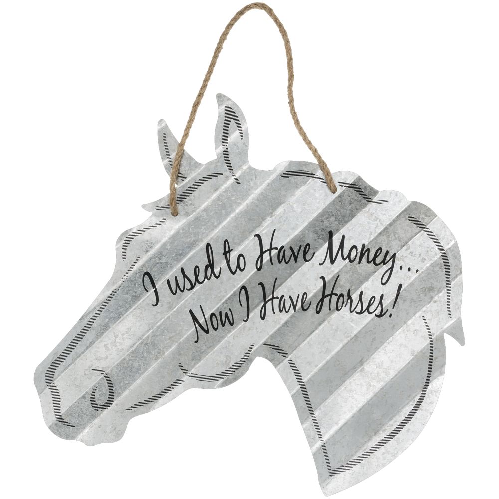 Corrugated Metal Horse Sign 20"