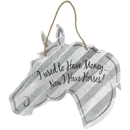 Corrugated Metal Horse Sign 20"