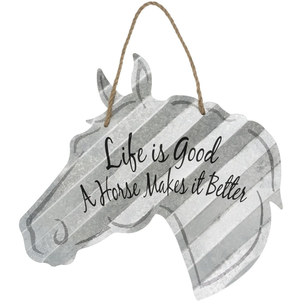 Corrugated Metal Horse Sign 20"