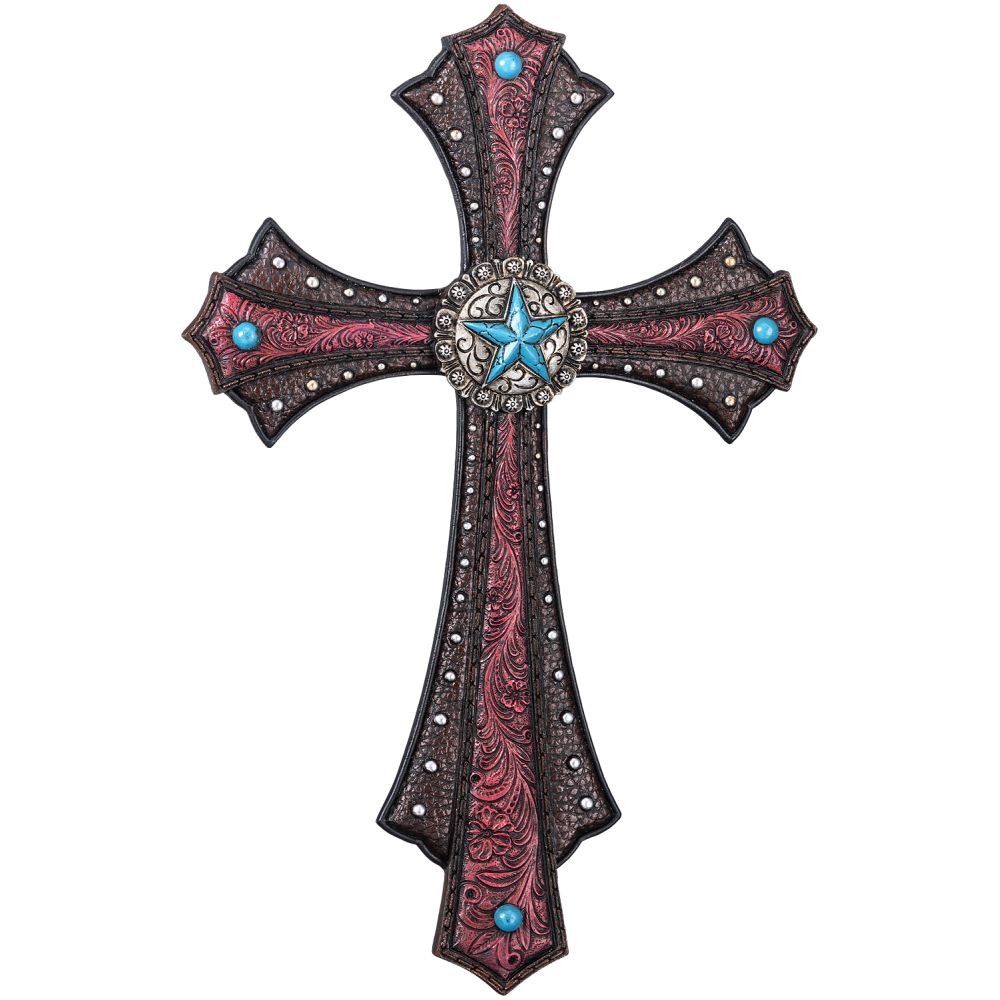 Cross with Star Concho Wall Décor