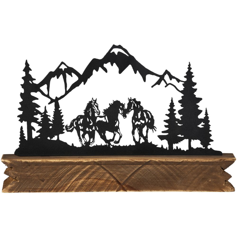 Galloping Horses Mountain Scene Decor