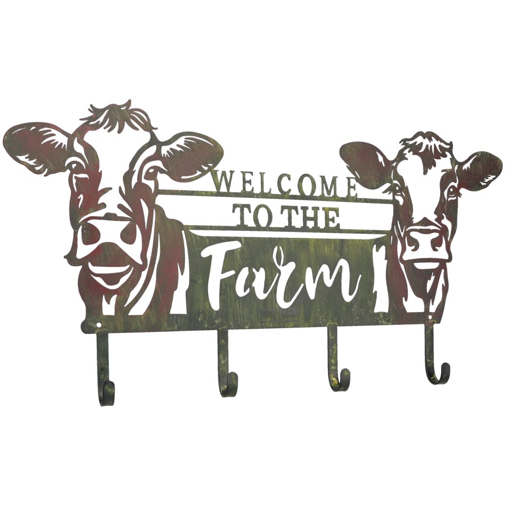 Cw Duck Rack Tough1 Welcome Cow 4 Hook Rack – The Saddle Consignor