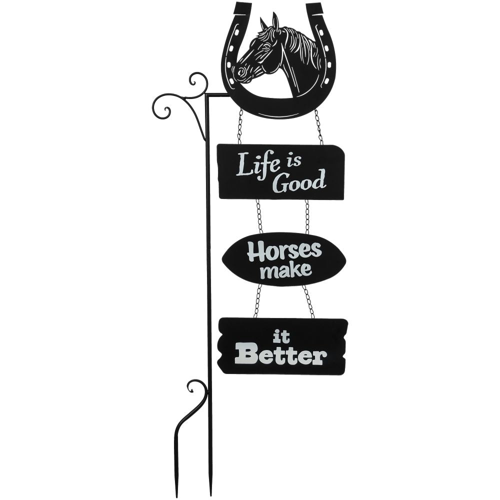 "Life is Good" Yard Stake with Plant Hanger