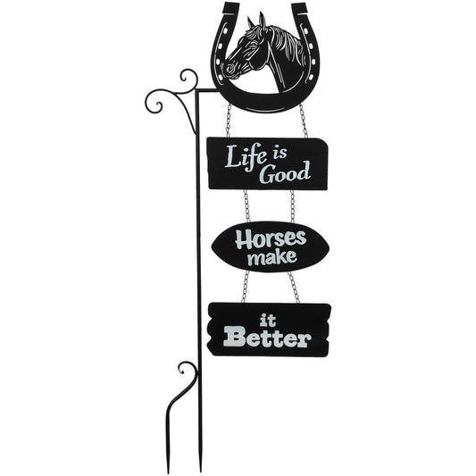 "Life is Good" Yard Stake with Plant Hanger