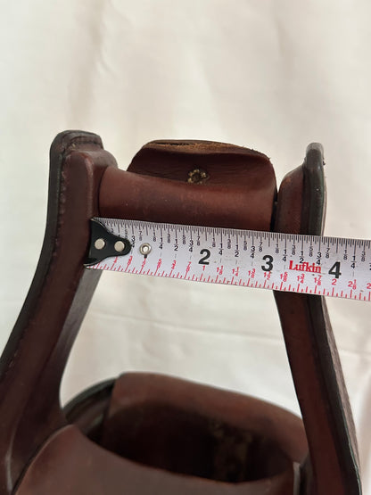 Circle Y Leather Wrapped Western Stirrups, Pair