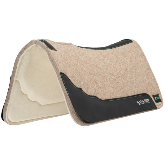 Weaver Synergy Contoured F10 Virgin Merino Wool Saddle Pad, 32”x32”x1”, Merino Wool Fleece