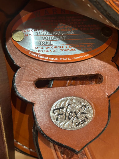 16” Circle Y Walnut Grove Flex2 A-fork Western Trail Saddle Model 1157