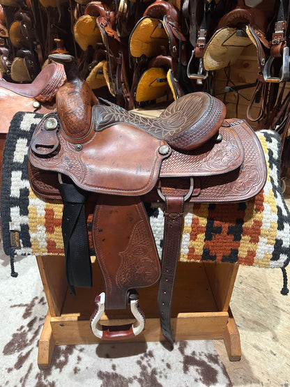14” Billy Cook Basket Maker Team Roper Western Saddle 2038