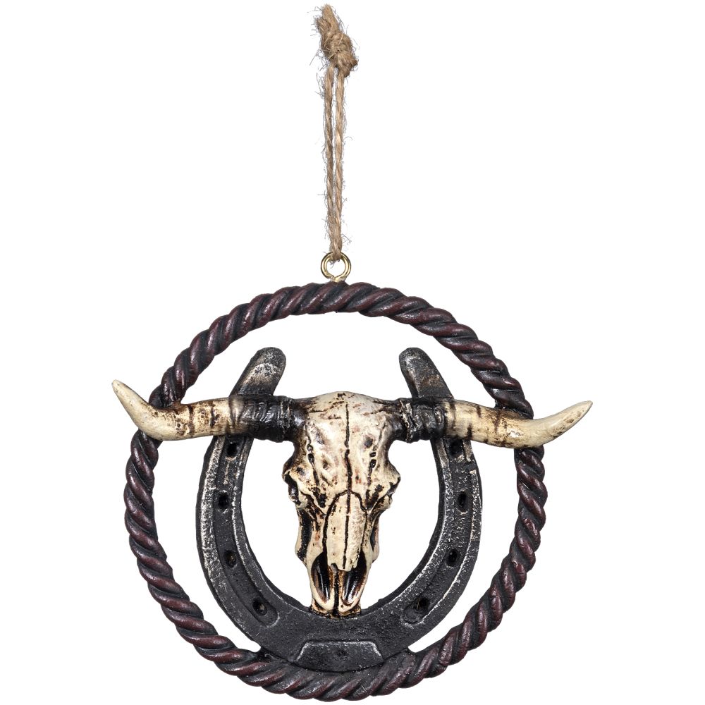 Round Skull/Horseshoe Ornament