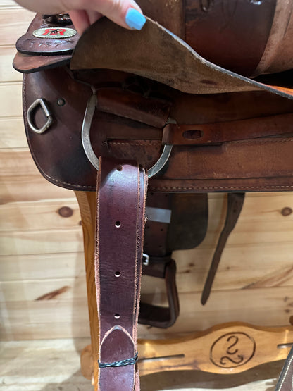 15.5” Double R Red Ranger Roping Western Saddle