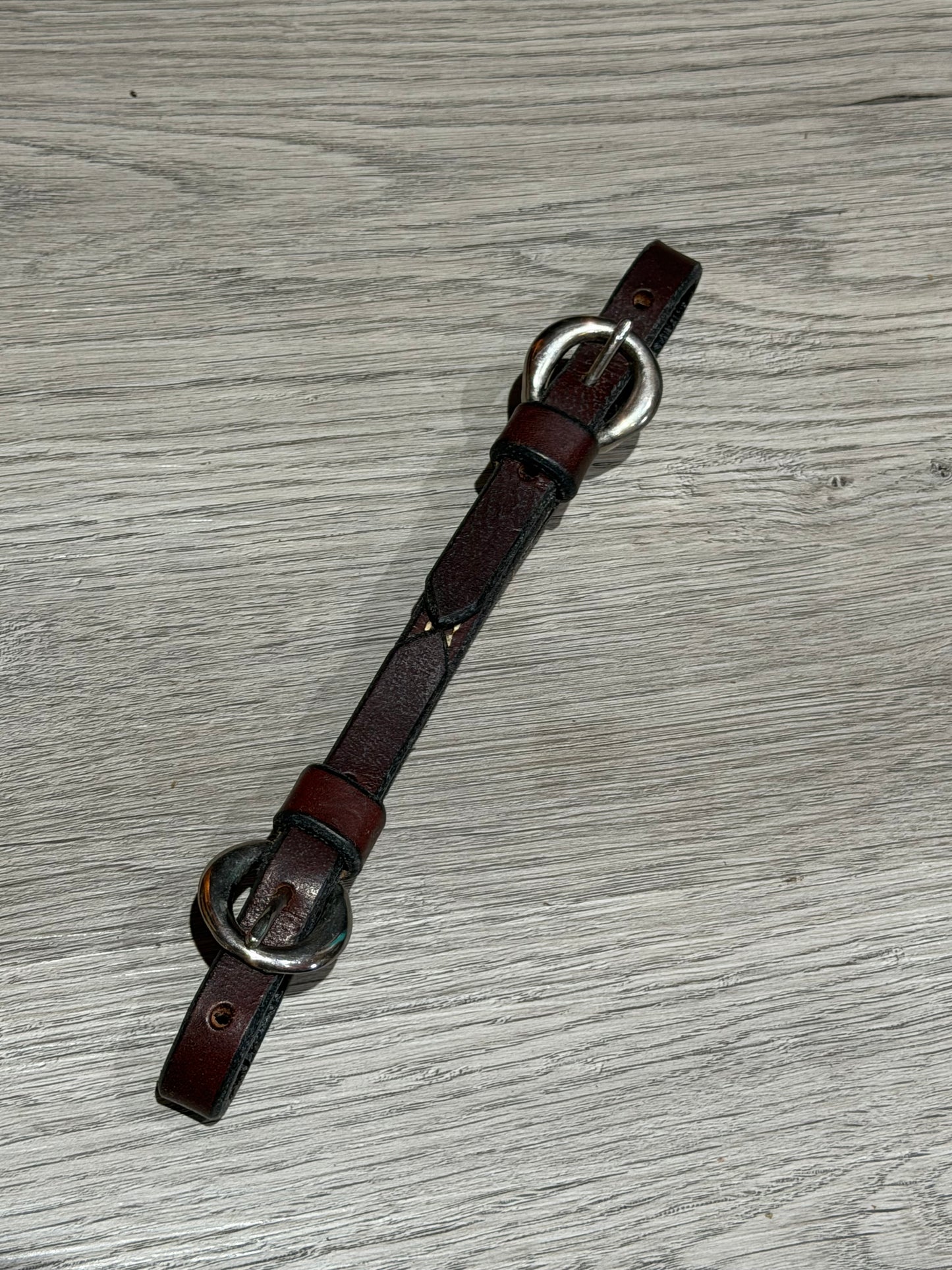 Leather Curb Strap, Dark Oil