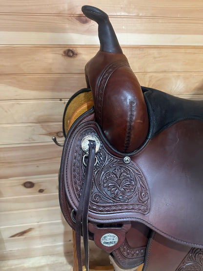 17” Circle Y Basket Flower Trail Flex-Lite Western Trail Saddle Model 1552