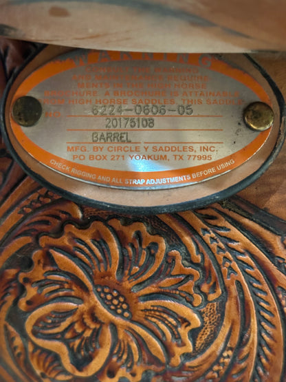 16” Circle Y High Horse Jewel Western Barrel Saddle Model 6224 (2017)