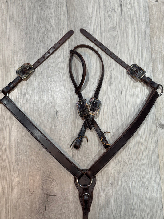 Feather & Arrow Breast Collar – Premium Amish Leather by Spur Creek Tack