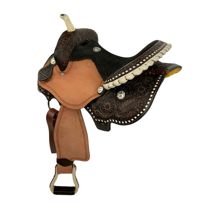 DOUBLE T JACKPOT BARREL STYLE SADDLE - 15”