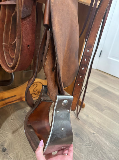 16” Watt Bros Stock Saddle Co. Wade Western Saddle - Dennis Reis Wade Model