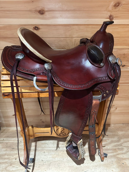 16” RW Bowman Mike Branch Natural Ride Western Ranch Saddle Model 3816