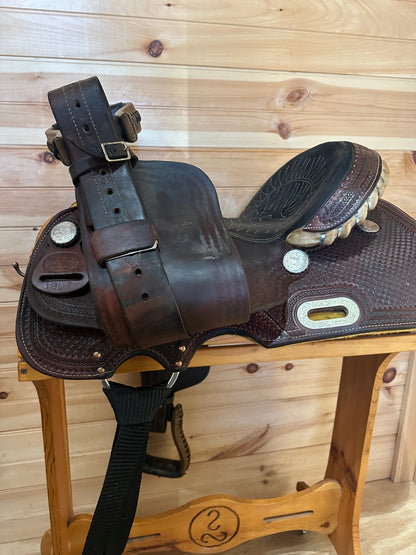 15” Billy Cook Maker Half Breed Waffle Barrel Racing Saddle Model 1907 Sulphur OK